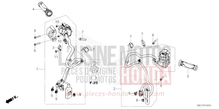 SCHALTERGRIFF/GRIFF von Forza 750 PEARL GLARE WHITE (NHB53) von 2023